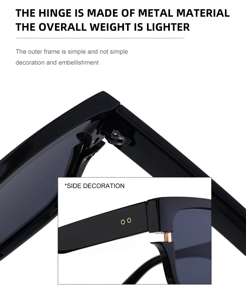 Square Vacation Solid Color Tac Gradient Tinted Lenses Full Frame Men's Sunglasses display picture 4