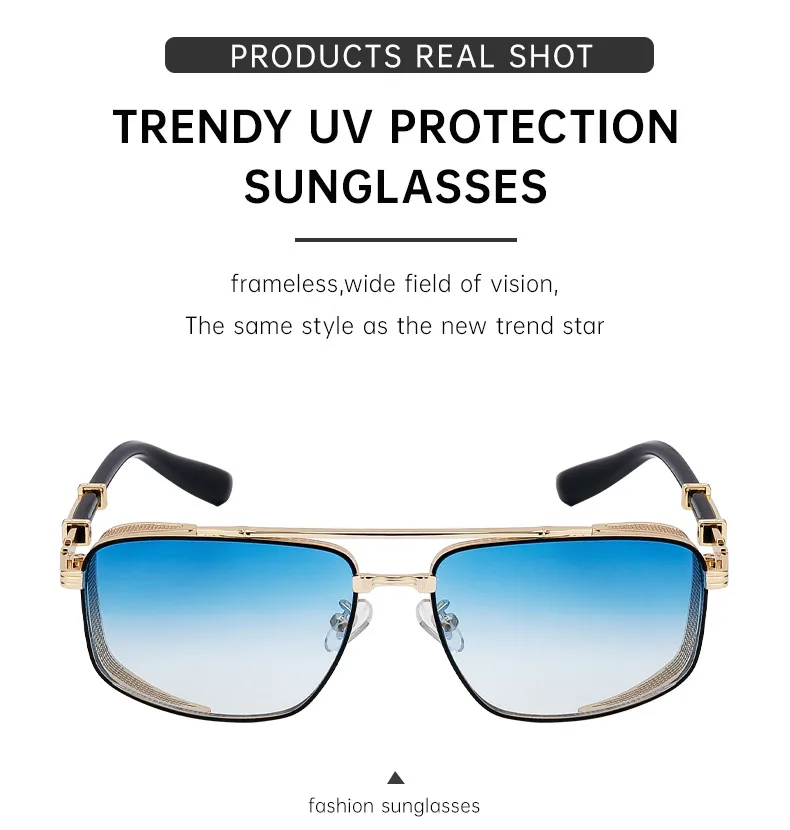 Square Vacation Simple Style Color Block Pc Gradient Tinted Lenses Full Frame Men's Sunglasses display picture 1
