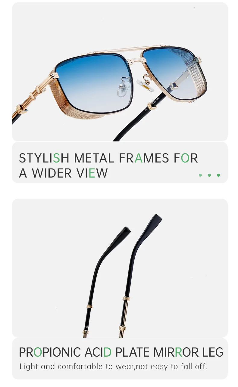 Square Vacation Simple Style Color Block Pc Gradient Tinted Lenses Full Frame Men's Sunglasses display picture 2