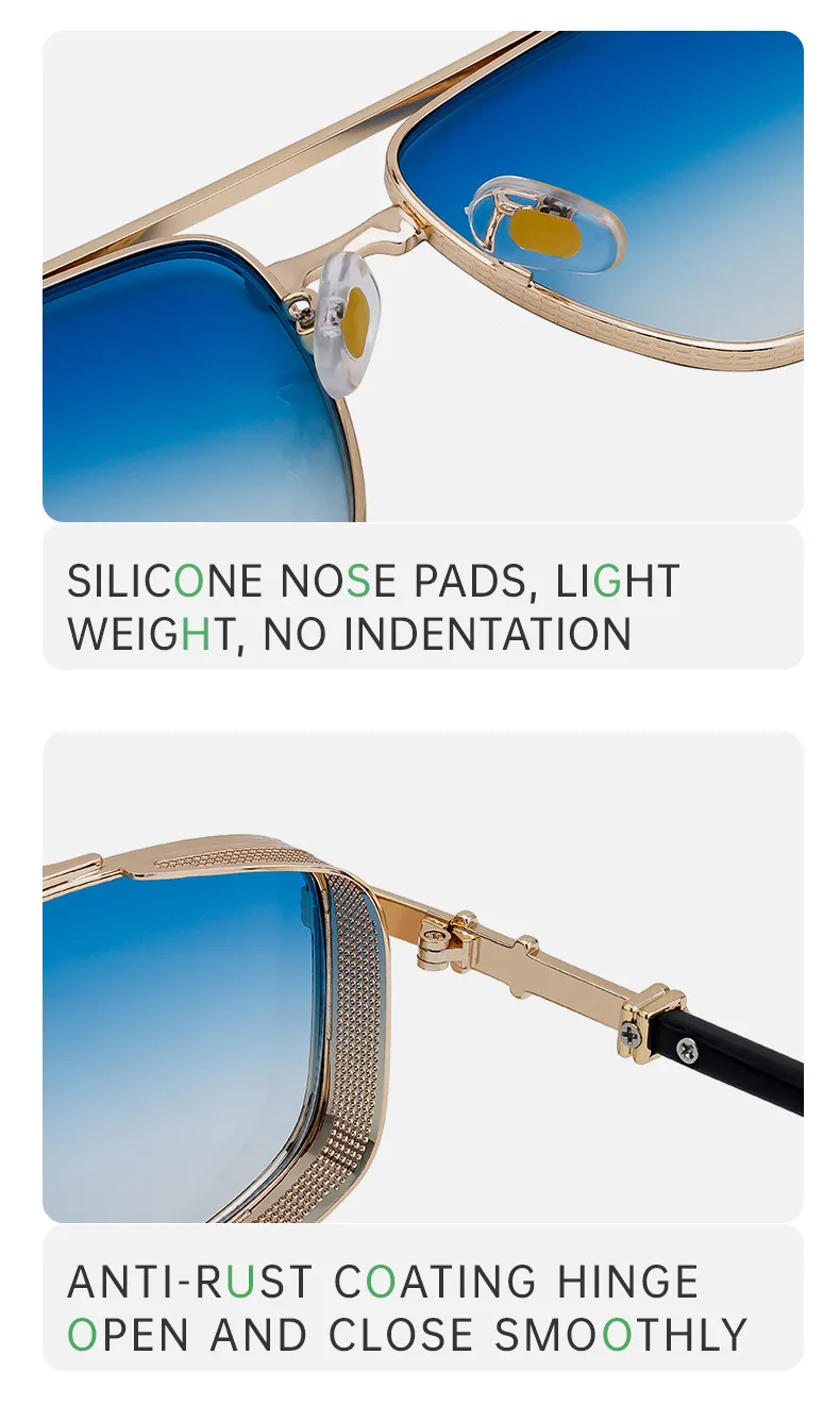 Square Vacation Simple Style Color Block Pc Gradient Tinted Lenses Full Frame Men's Sunglasses display picture 3