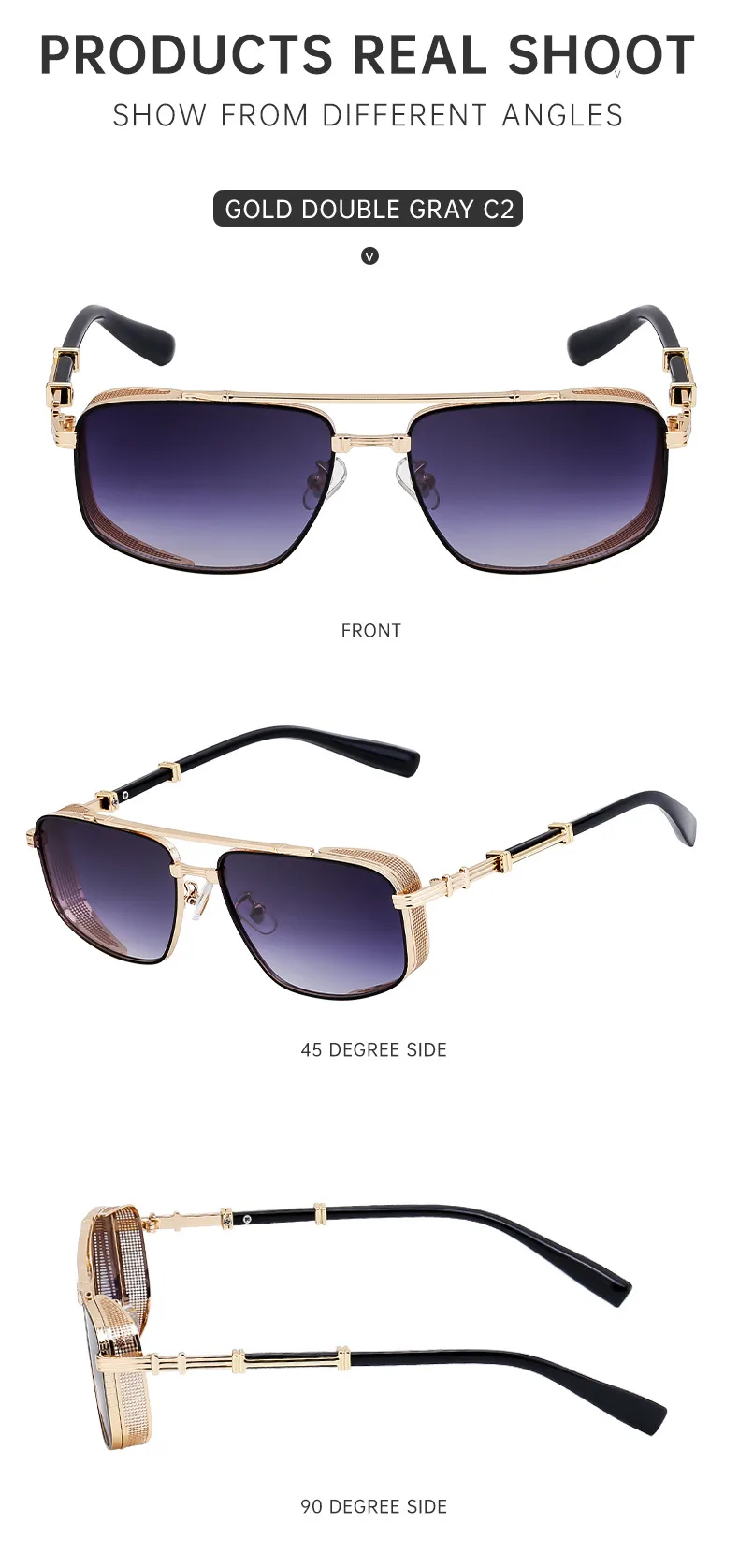 Square Vacation Simple Style Color Block Pc Gradient Tinted Lenses Full Frame Men's Sunglasses display picture 6
