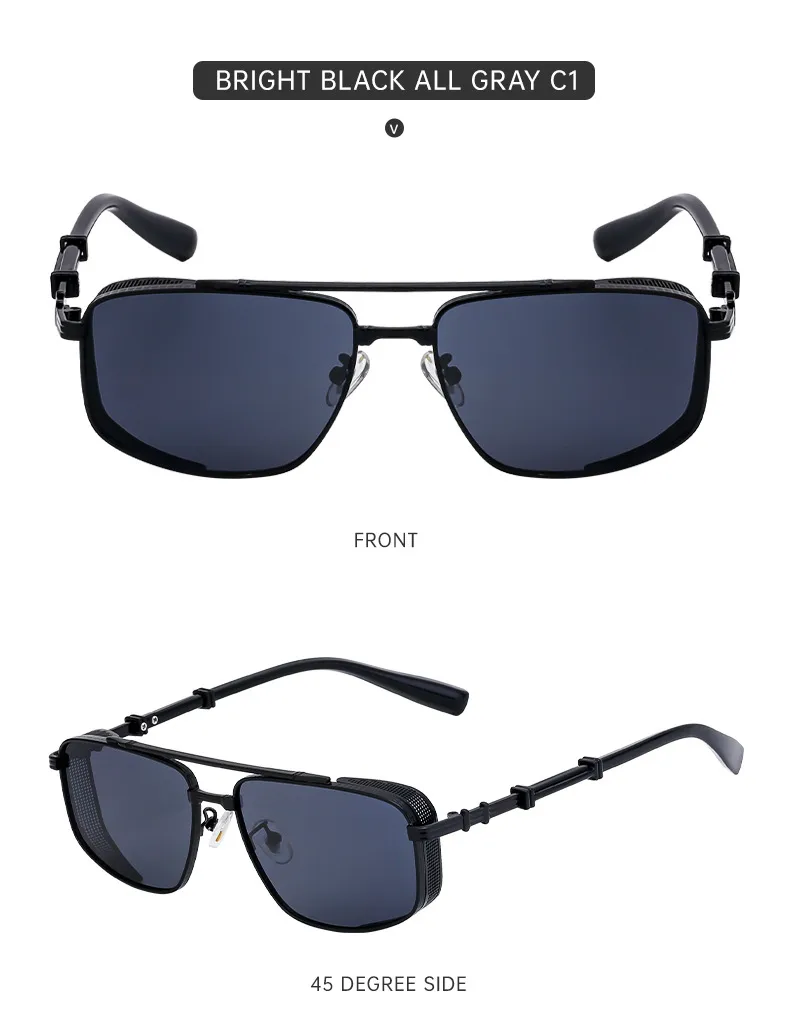 Square Vacation Simple Style Color Block Pc Gradient Tinted Lenses Full Frame Men's Sunglasses display picture 7