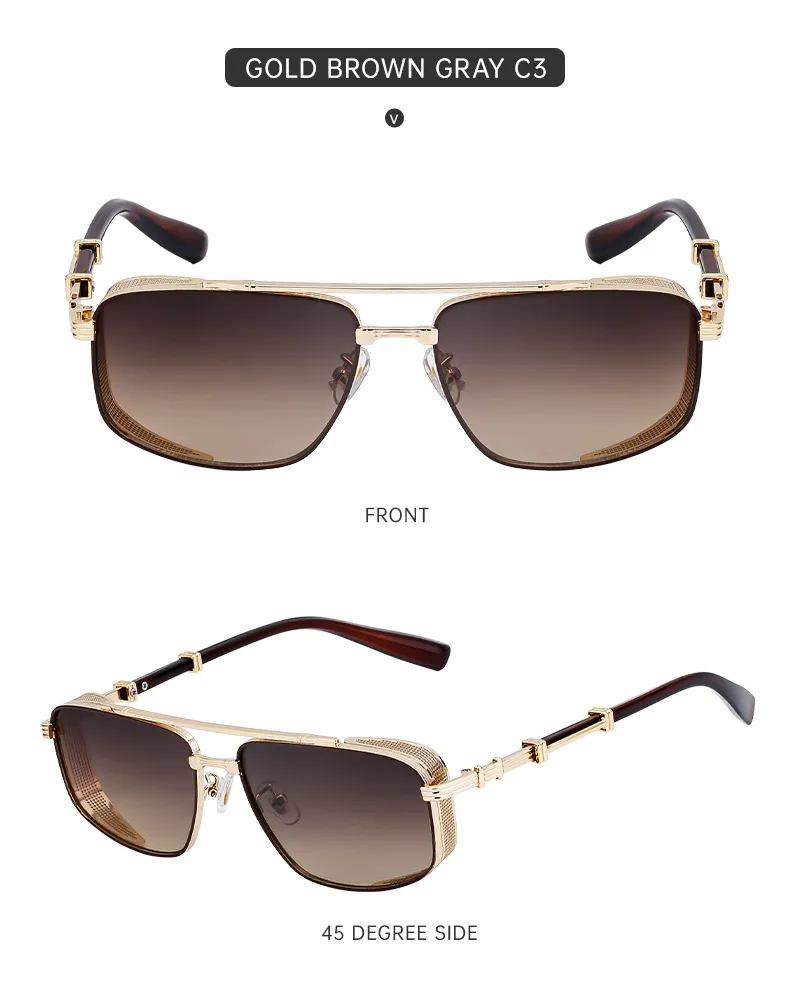 Square Vacation Simple Style Color Block Pc Gradient Tinted Lenses Full Frame Men's Sunglasses display picture 8