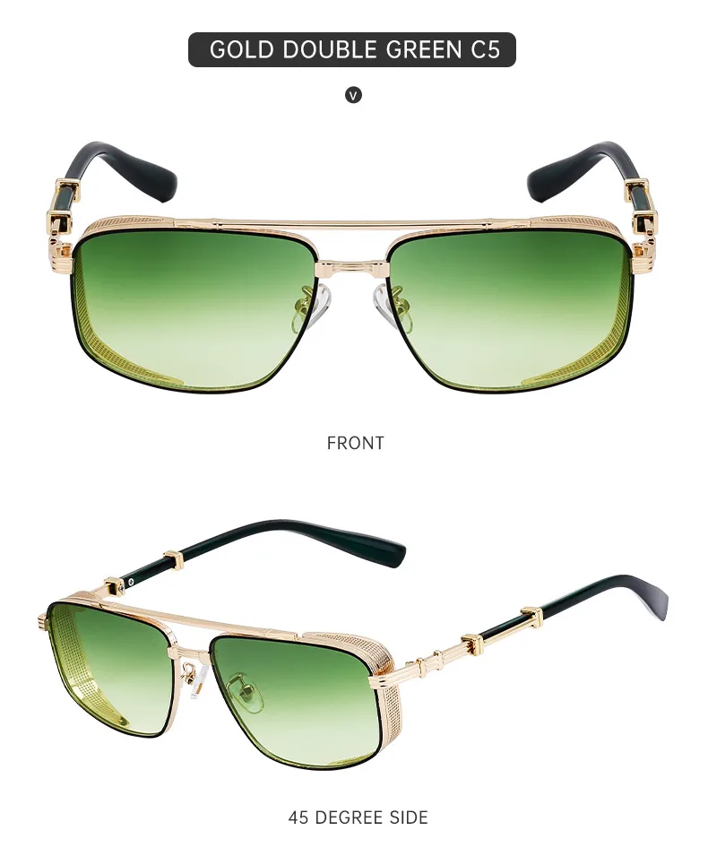 Square Vacation Simple Style Color Block Pc Gradient Tinted Lenses Full Frame Men's Sunglasses display picture 10