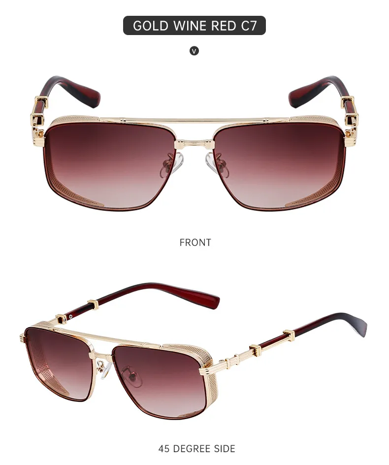 Square Vacation Simple Style Color Block Pc Gradient Tinted Lenses Full Frame Men's Sunglasses display picture 12