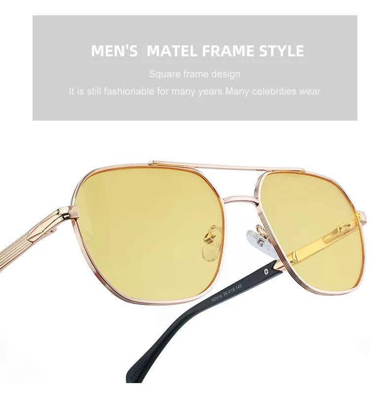 Square Simple Style Solid Color Pc Gradient Tinted Lenses Full Frame Men's Sunglasses display picture 2