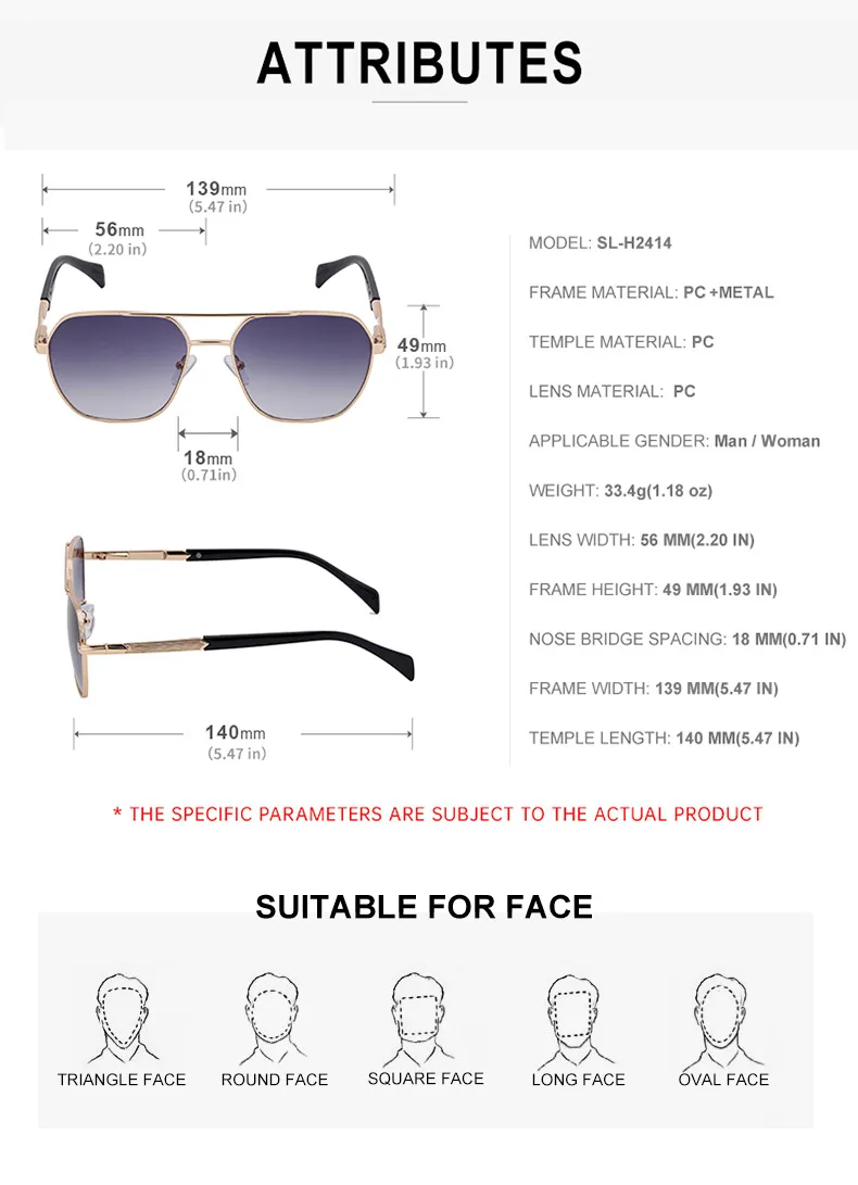 Square Simple Style Solid Color Pc Gradient Tinted Lenses Full Frame Men's Sunglasses display picture 8