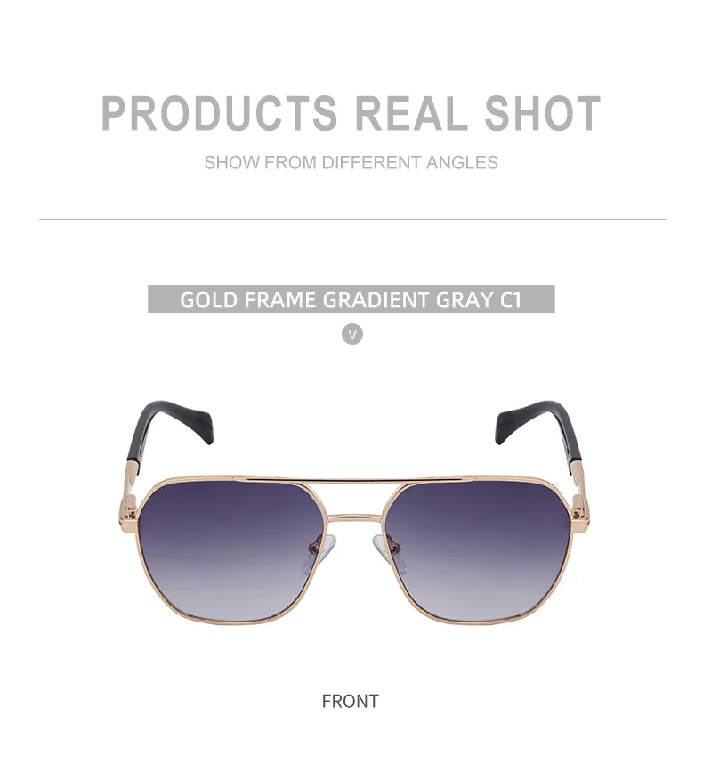 Square Simple Style Solid Color Pc Gradient Tinted Lenses Full Frame Men's Sunglasses display picture 9
