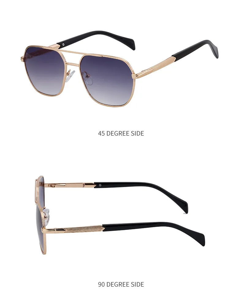 Square Simple Style Solid Color Pc Gradient Tinted Lenses Full Frame Men's Sunglasses display picture 10