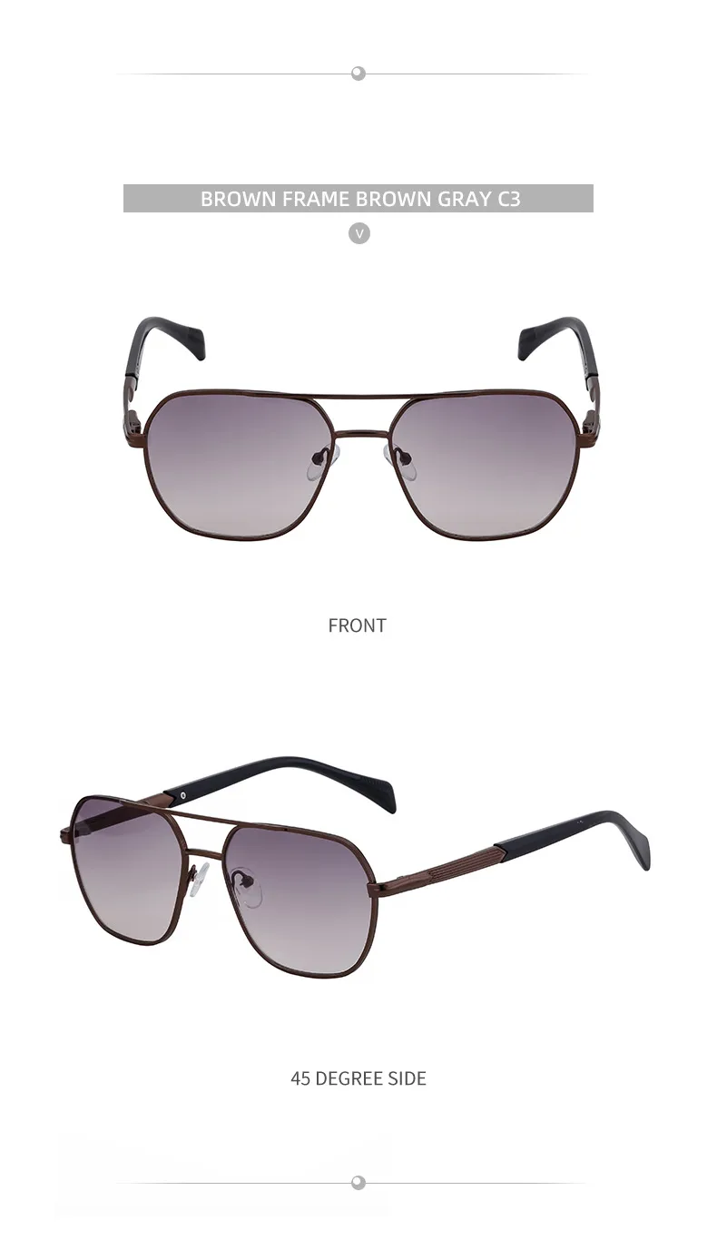 Square Simple Style Solid Color Pc Gradient Tinted Lenses Full Frame Men's Sunglasses display picture 12