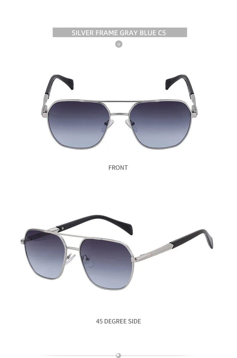 Square Simple Style Solid Color Pc Gradient Tinted Lenses Full Frame Men's Sunglasses display picture 14