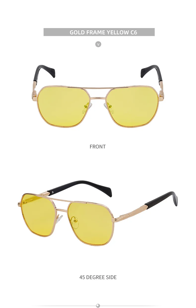 Square Simple Style Solid Color Pc Gradient Tinted Lenses Full Frame Men's Sunglasses display picture 15