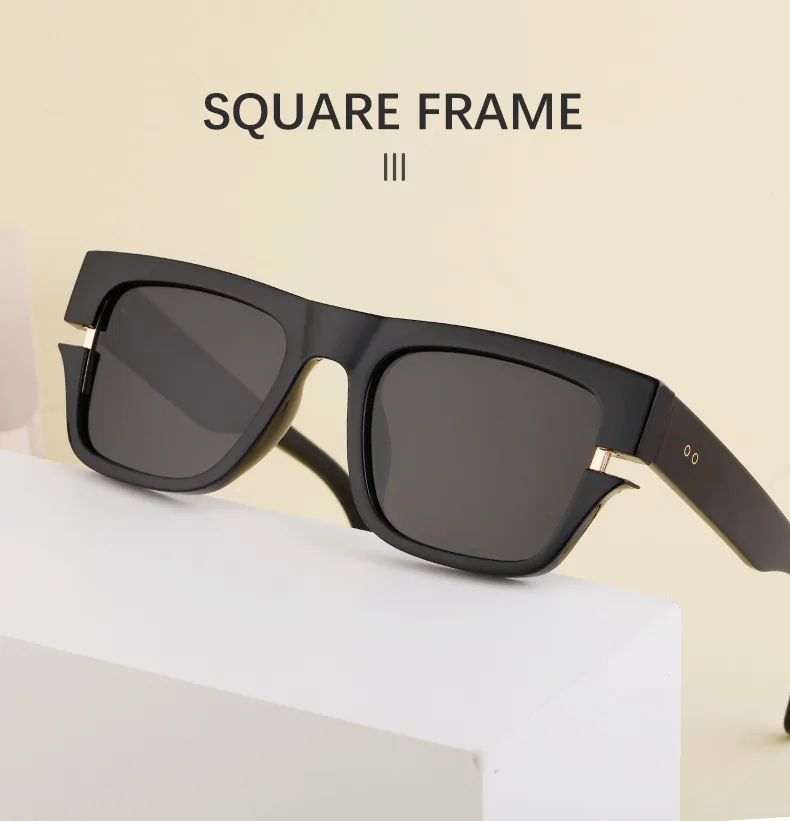 Square Vacation Solid Color Tac Gradient Tinted Lenses Full Frame Men's Sunglasses display picture 1