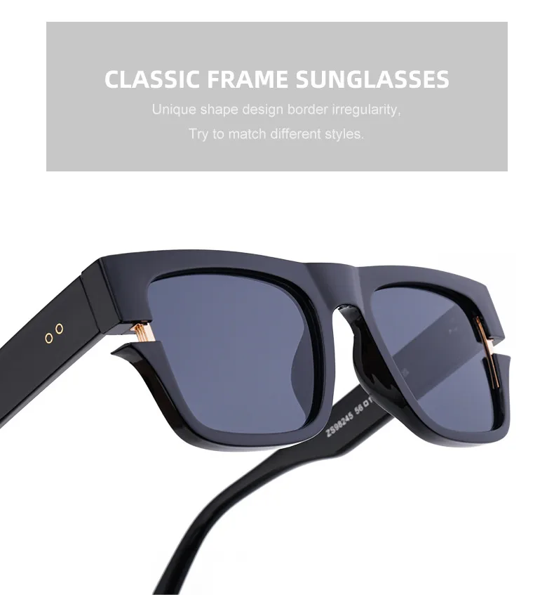 Square Vacation Solid Color Tac Gradient Tinted Lenses Full Frame Men's Sunglasses display picture 2