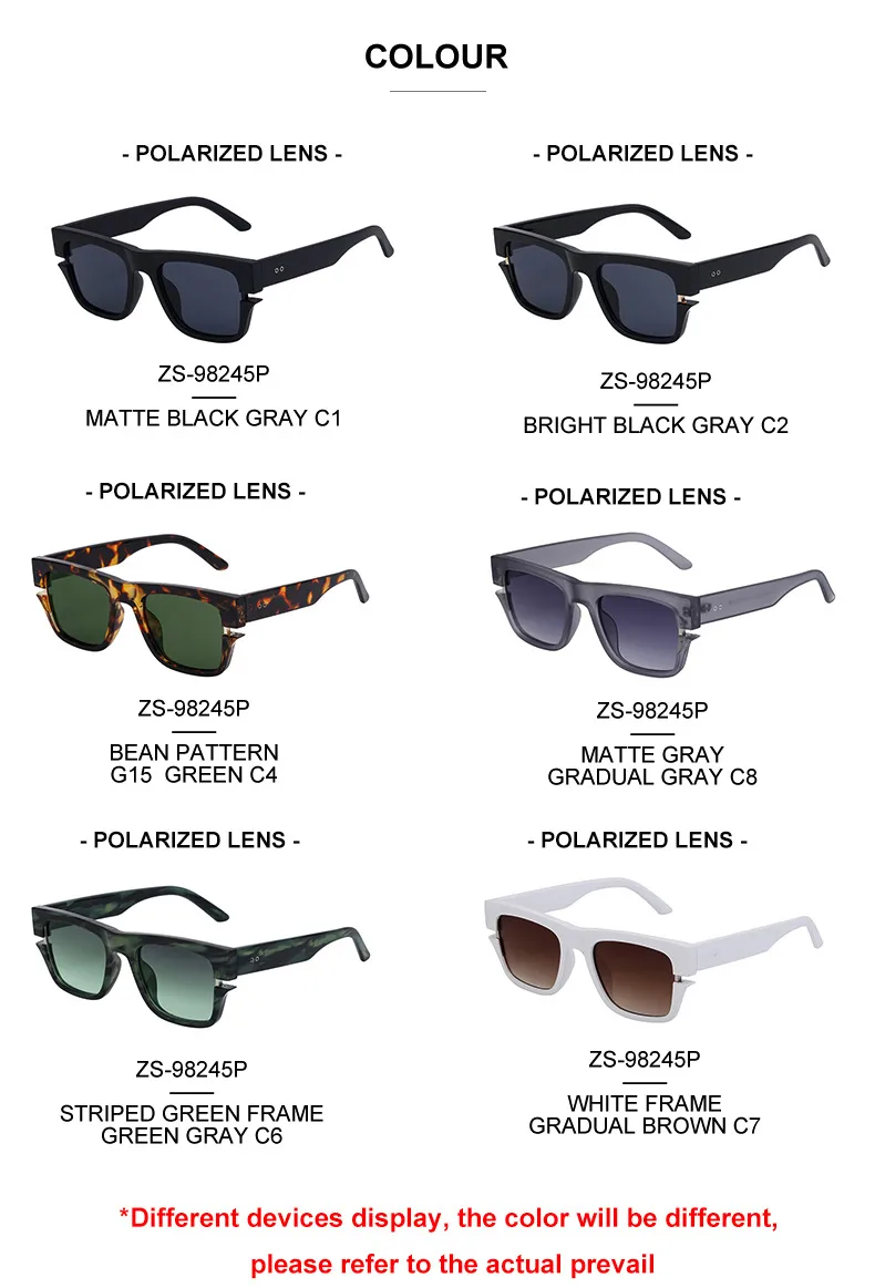 Square Vacation Solid Color Tac Gradient Tinted Lenses Full Frame Men's Sunglasses display picture 6