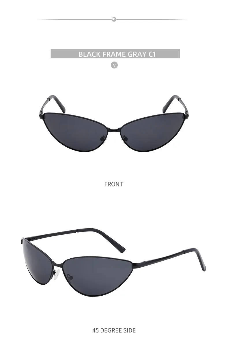 Cadre Ovale Style Simple Ovale Bloc De Couleur Pc Plein Cadre Femmes De Lunettes De Soleil display picture 8