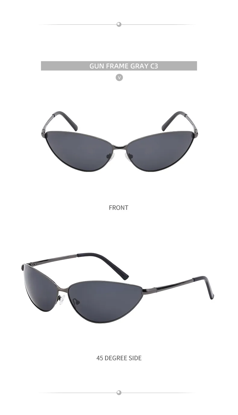 Cadre Ovale Style Simple Ovale Bloc De Couleur Pc Plein Cadre Femmes De Lunettes De Soleil display picture 9