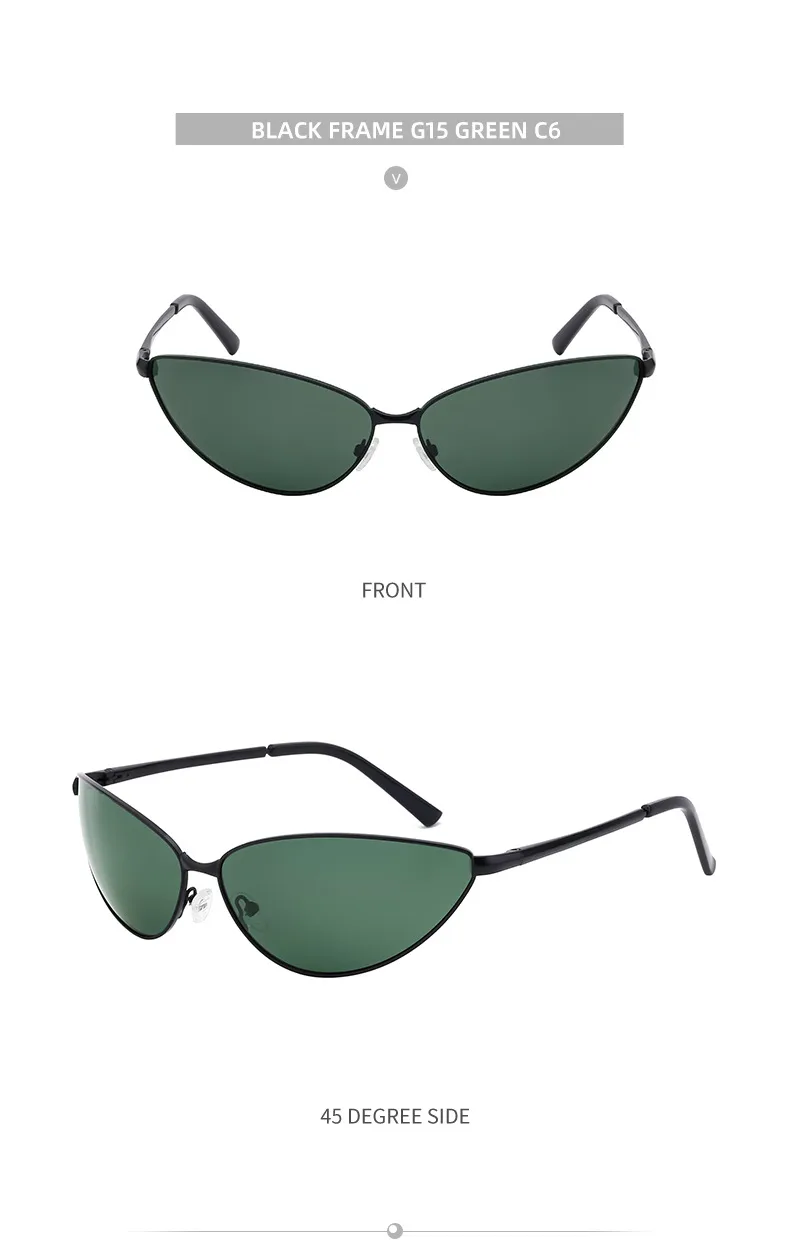 Cadre Ovale Style Simple Ovale Bloc De Couleur Pc Plein Cadre Femmes De Lunettes De Soleil display picture 12