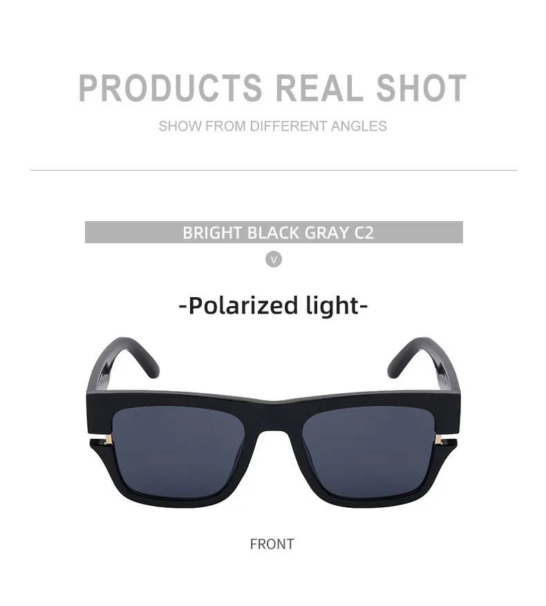 Carré Vacances Couleur Unie Tac Verres Teintés Dégradés Plein Cadre Hommes De Lunettes De Soleil display picture 9