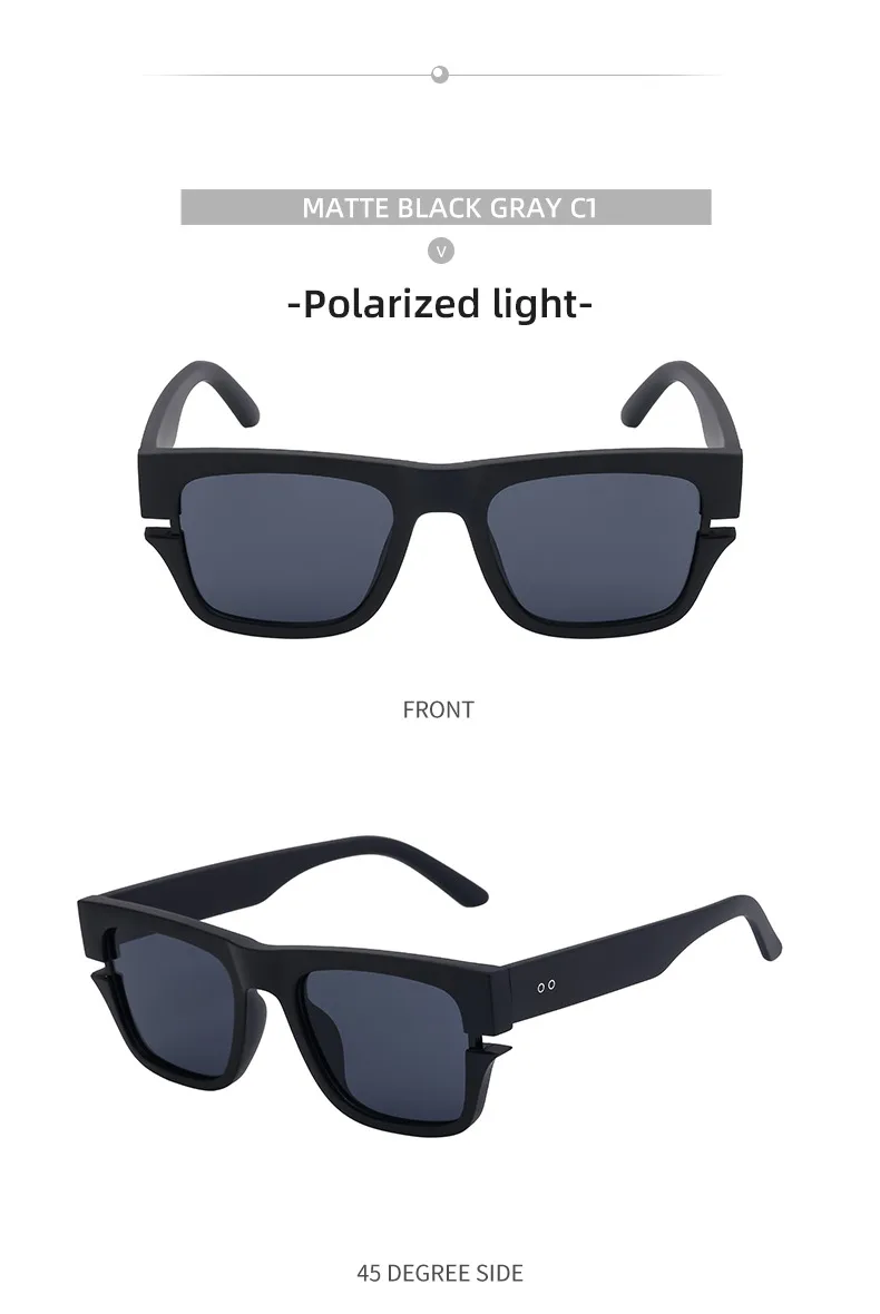 Square Vacation Solid Color Tac Gradient Tinted Lenses Full Frame Men's Sunglasses display picture 11