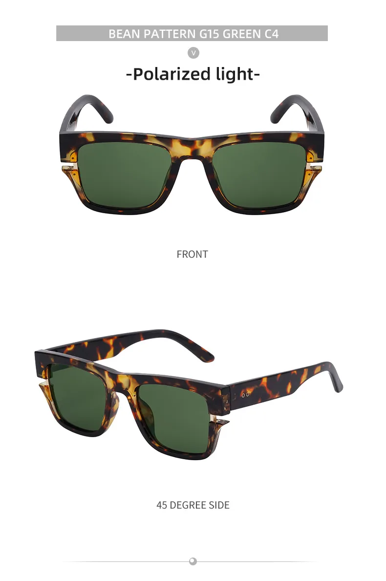 Carré Vacances Couleur Unie Tac Verres Teintés Dégradés Plein Cadre Hommes De Lunettes De Soleil display picture 12