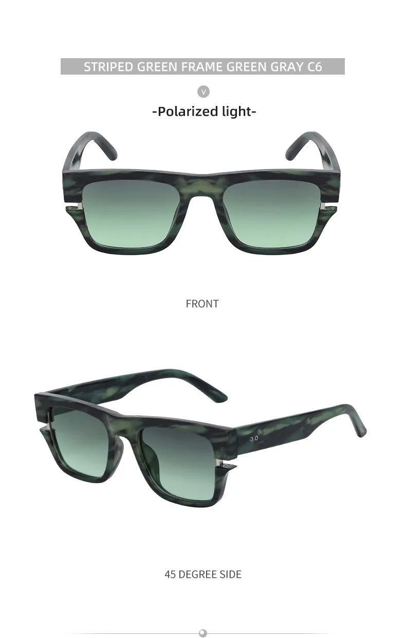 Square Vacation Solid Color Tac Gradient Tinted Lenses Full Frame Men's Sunglasses display picture 14