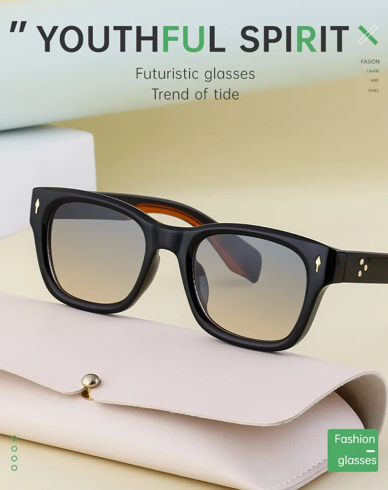 Square Vacation Solid Color Tac Full Frame Men's Sunglasses display picture 1