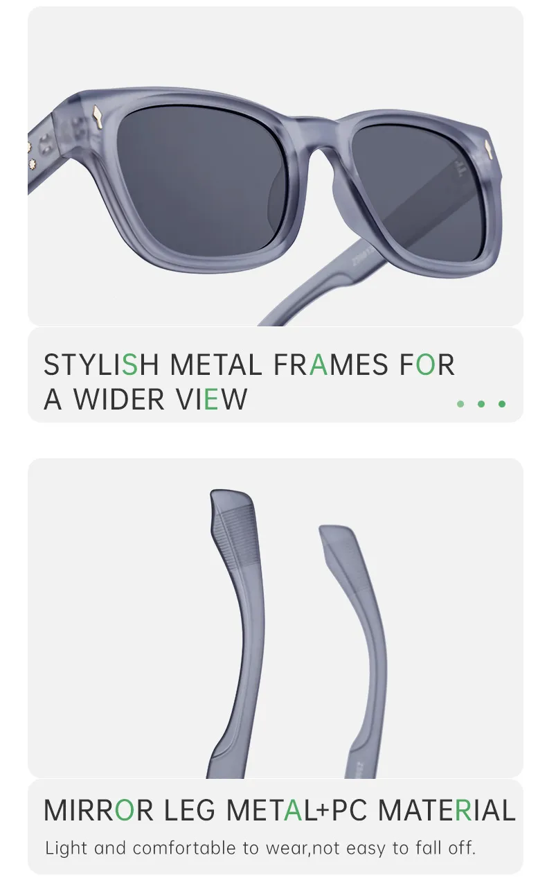 Square Vacation Solid Color Tac Full Frame Men's Sunglasses display picture 8