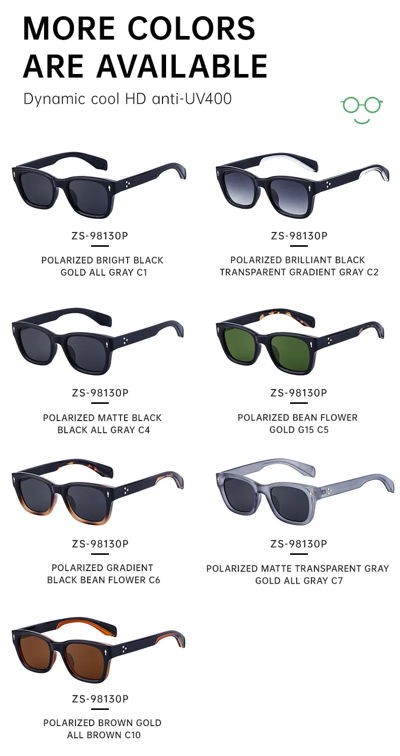 Carré Vacances Couleur Unie Tac Plein Cadre Hommes De Lunettes De Soleil display picture 10