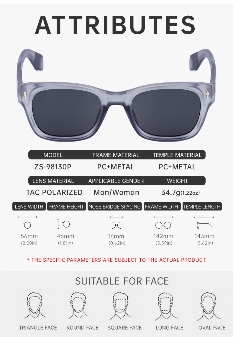 Square Vacation Solid Color Tac Full Frame Men's Sunglasses display picture 11