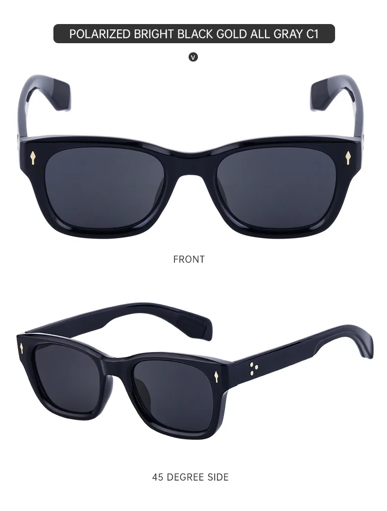 Square Vacation Solid Color Tac Full Frame Men's Sunglasses display picture 13