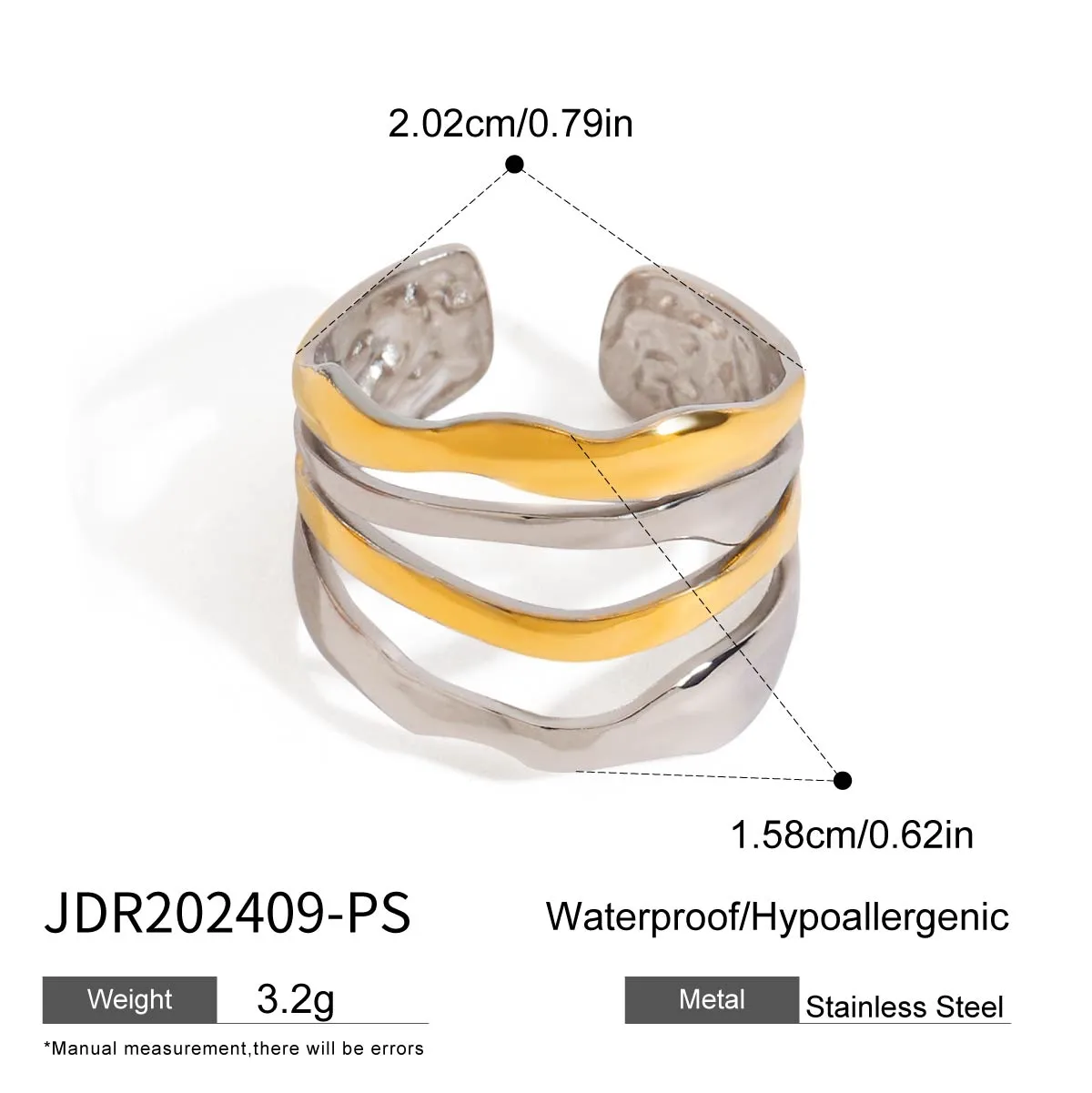 Geometric Basic Vacation Commute 316 Stainless Steel  Rings display picture 7