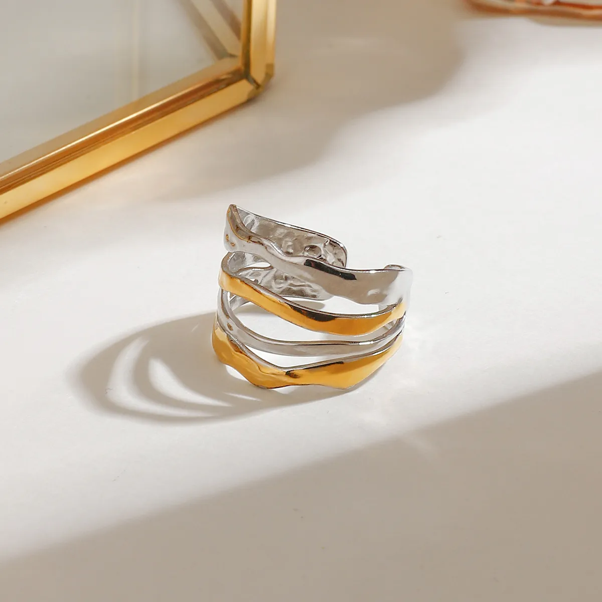 Geometric Basic Vacation Commute 316 Stainless Steel  Rings display picture 6