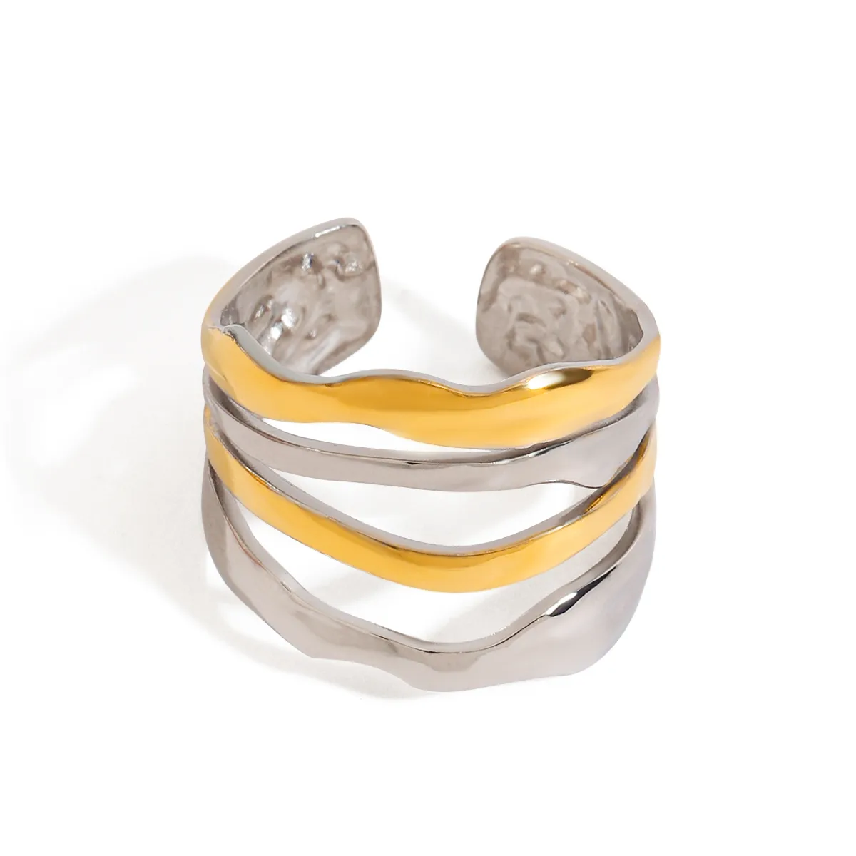 Geometric Basic Vacation Commute 316 Stainless Steel  Rings display picture 8