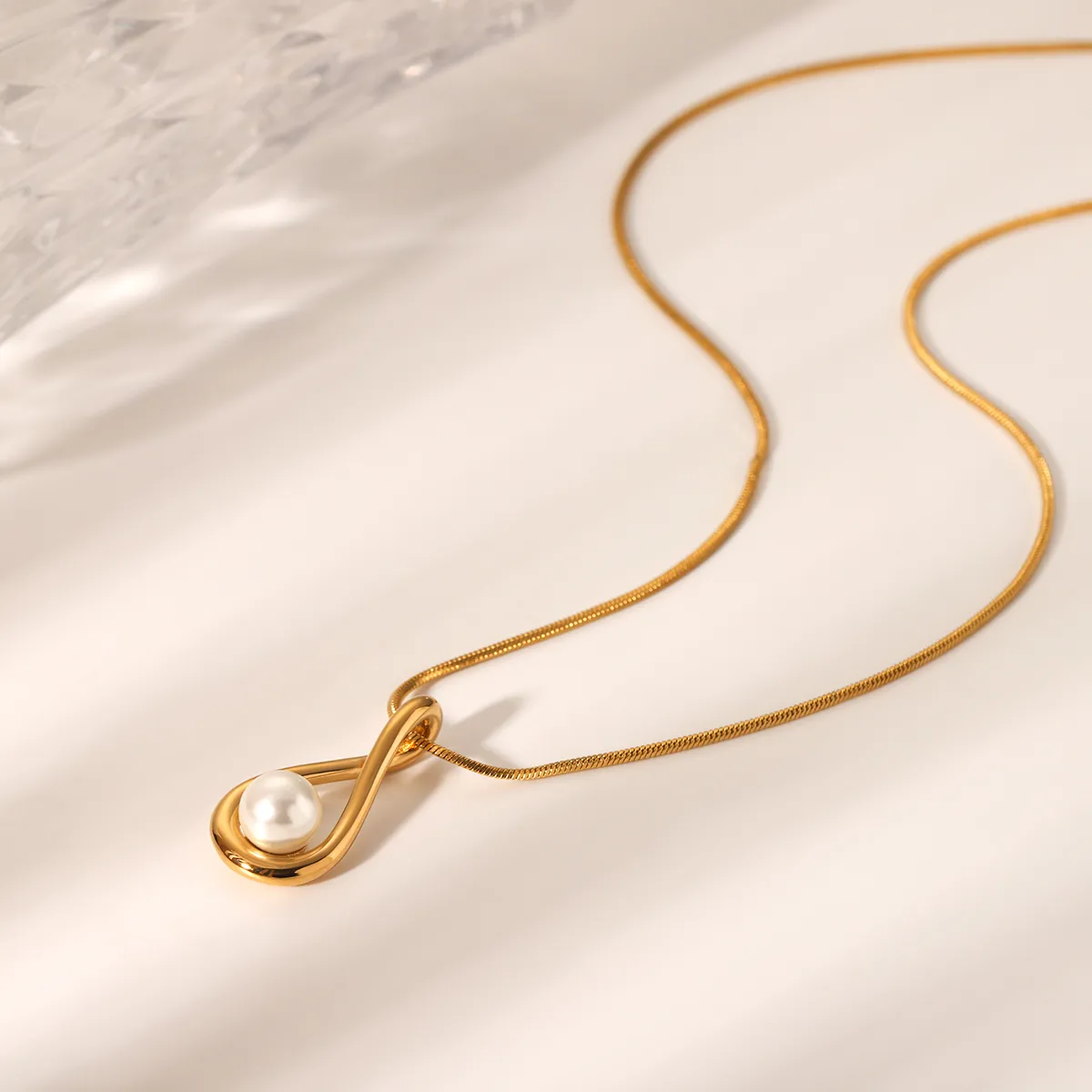 Water Droplets IG Style Retro 304 Stainless Steel Titanium Steel 18K Gold Plated Pendant Necklace display picture 1