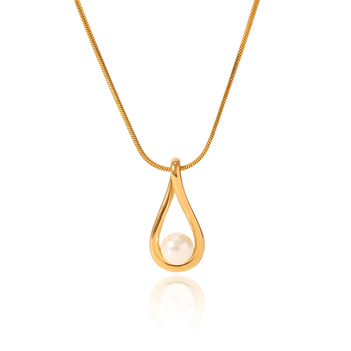 Water Droplets IG Style Retro 304 Stainless Steel Titanium Steel 18K Gold Plated Pendant Necklace display picture 7