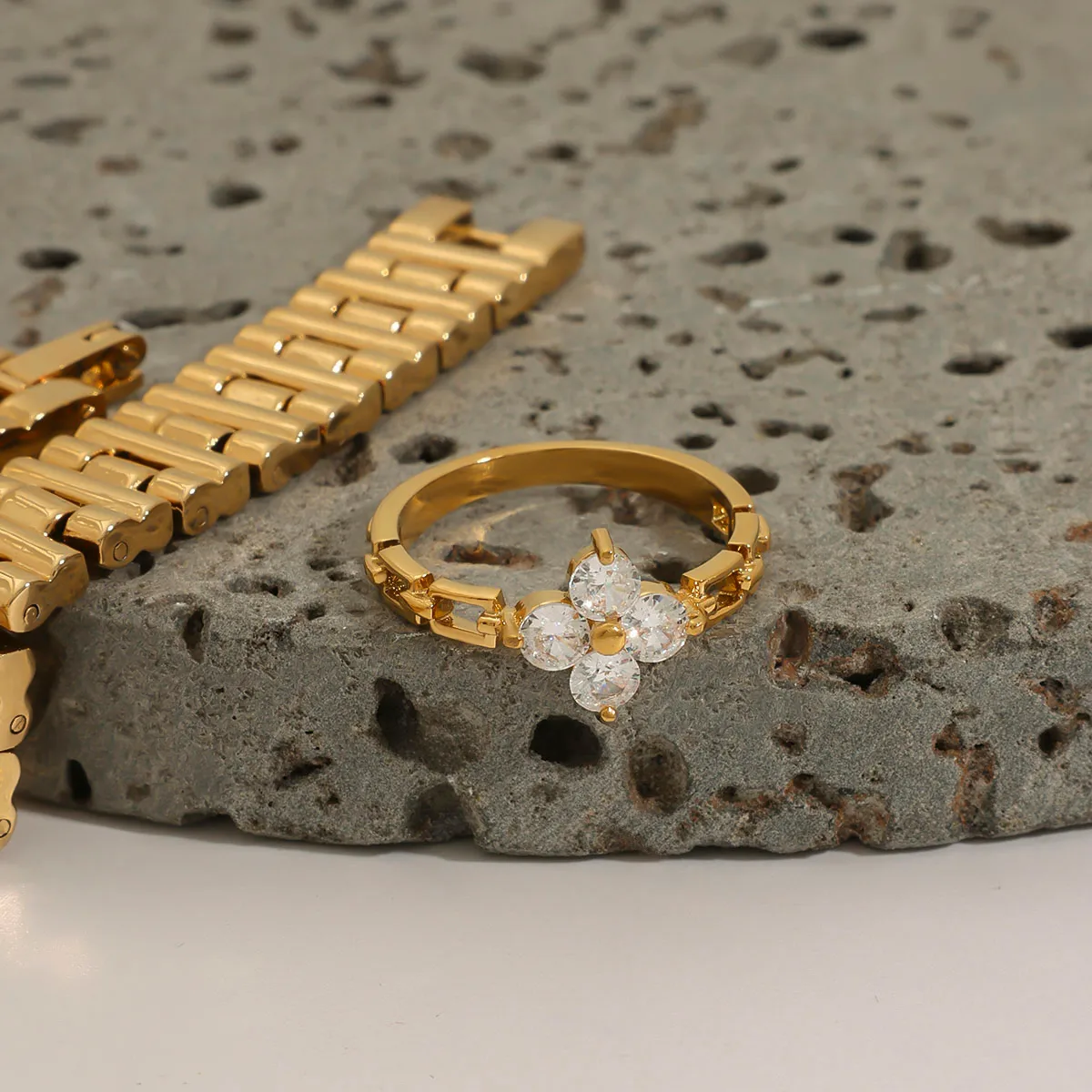 Geométrico Casual Vacaciones Viajar Diariamente Acero Inoxidable 316 Anillos Metal Mixto display picture 9