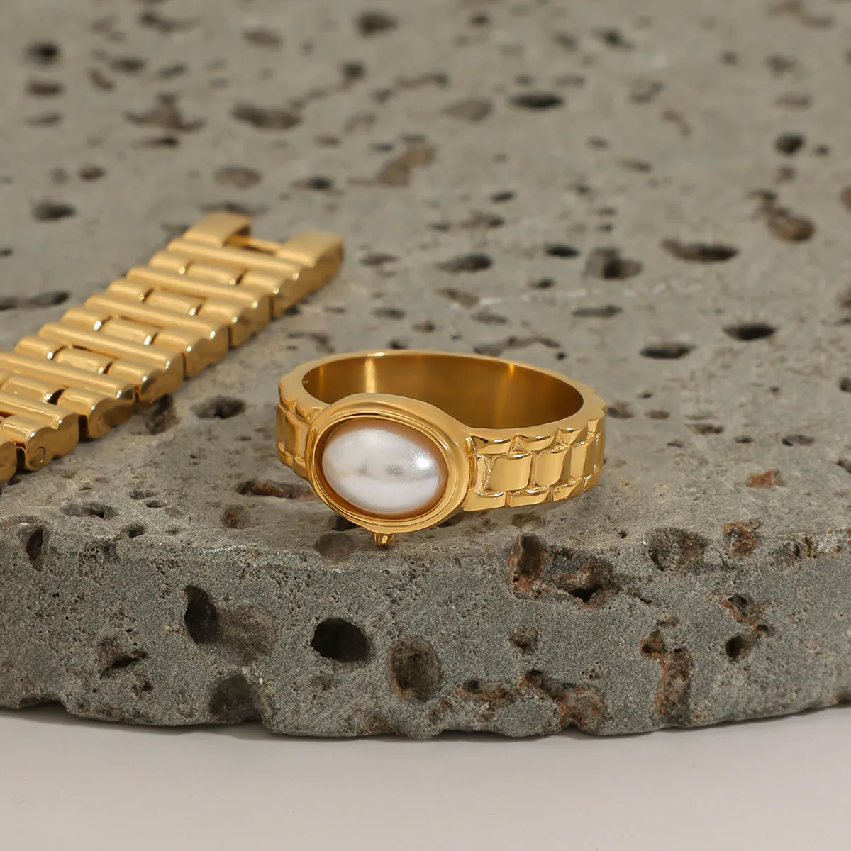 Géométrique Décontractée Vacances Commuer Acier Inoxydable 316 Anneaux Métal Mixte display picture 10