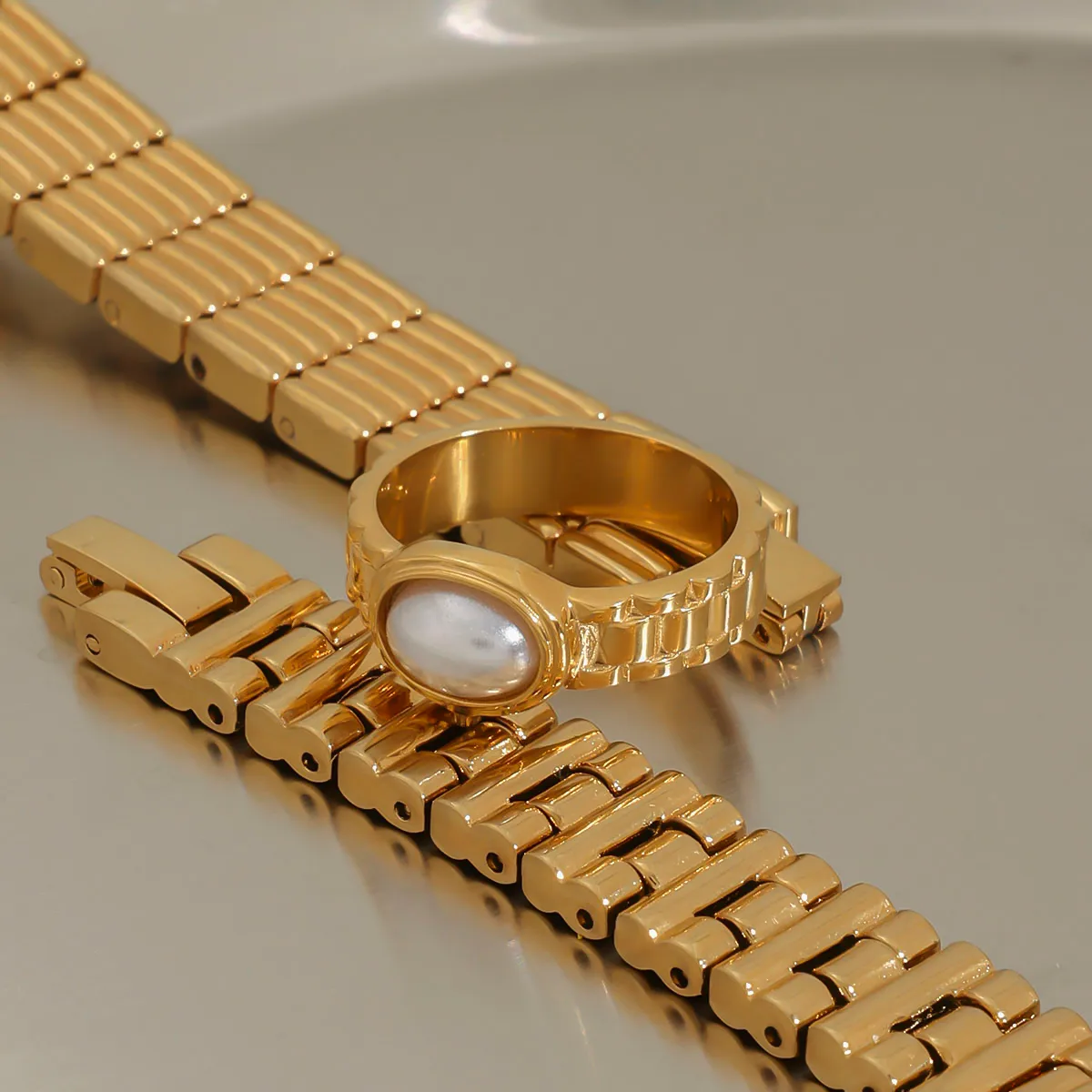 Geométrico Casual Vacaciones Viajar Diariamente Acero Inoxidable 316 Anillos Metal Mixto display picture 11