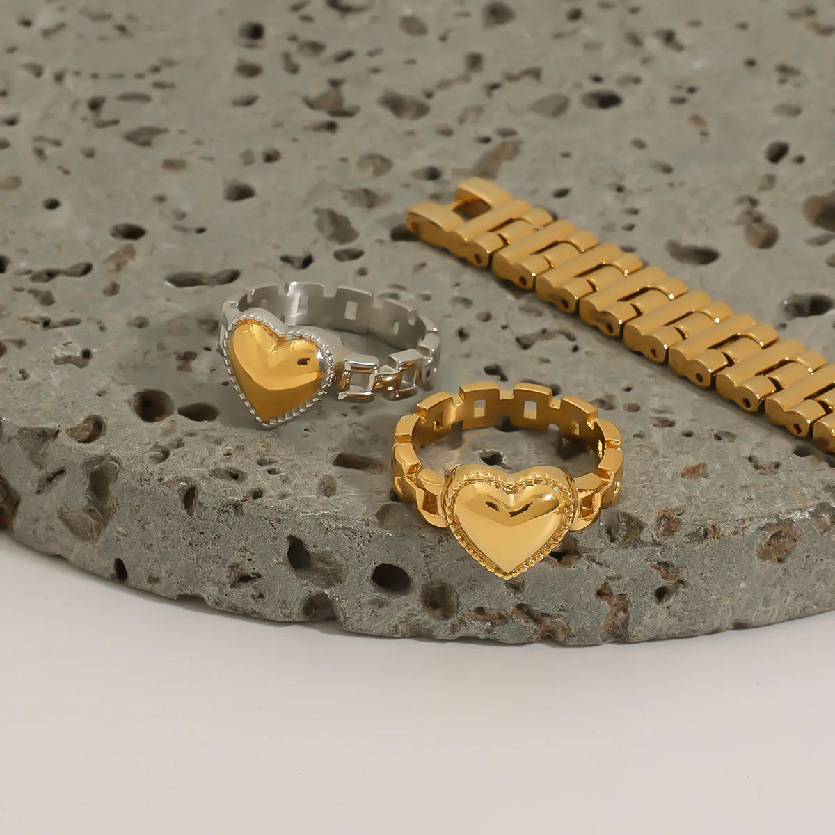 Geométrico Casual Vacaciones Viajar Diariamente Acero Inoxidable 316 Anillos Metal Mixto display picture 12