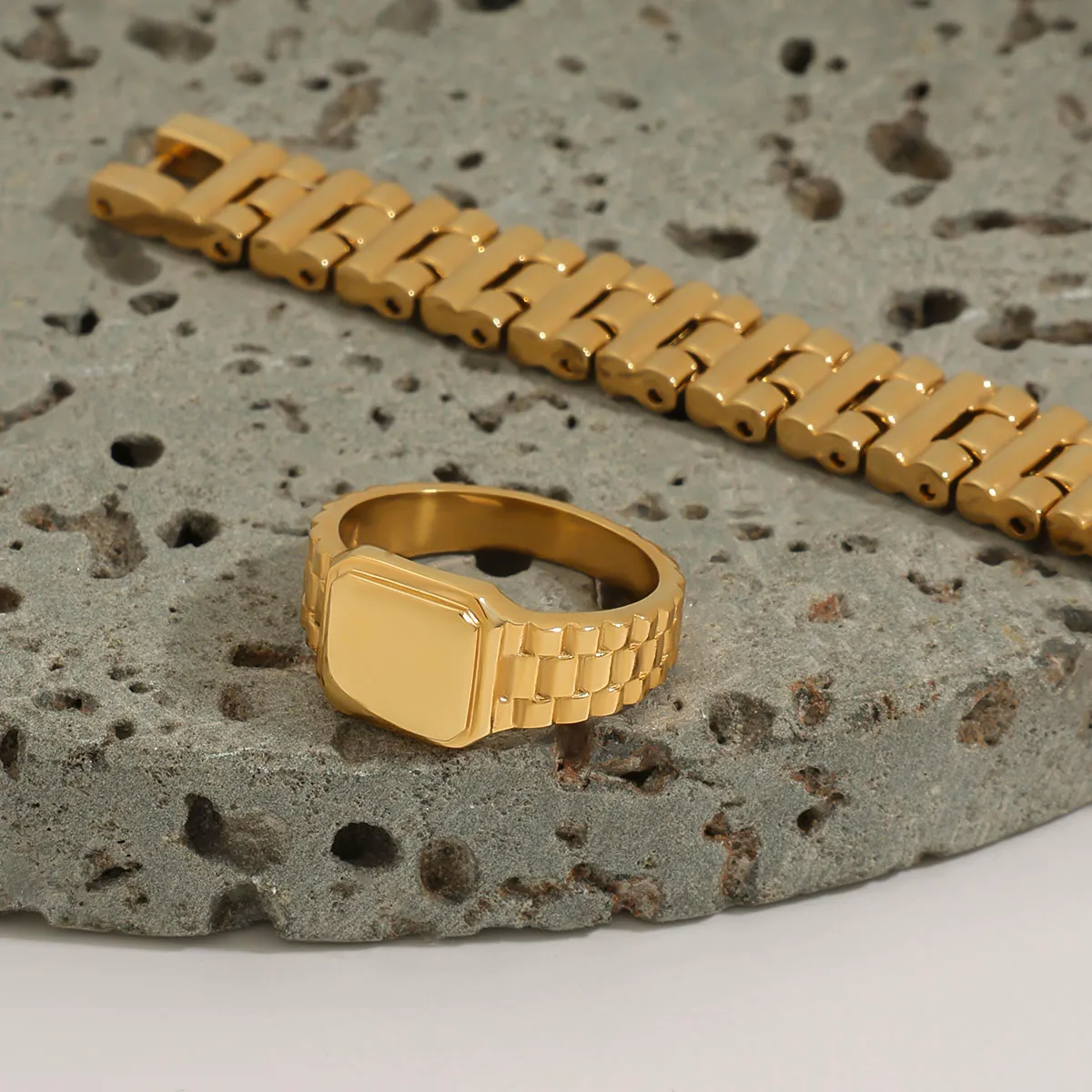 Géométrique Décontractée Vacances Commuer Acier Inoxydable 316 Anneaux Métal Mixte display picture 16