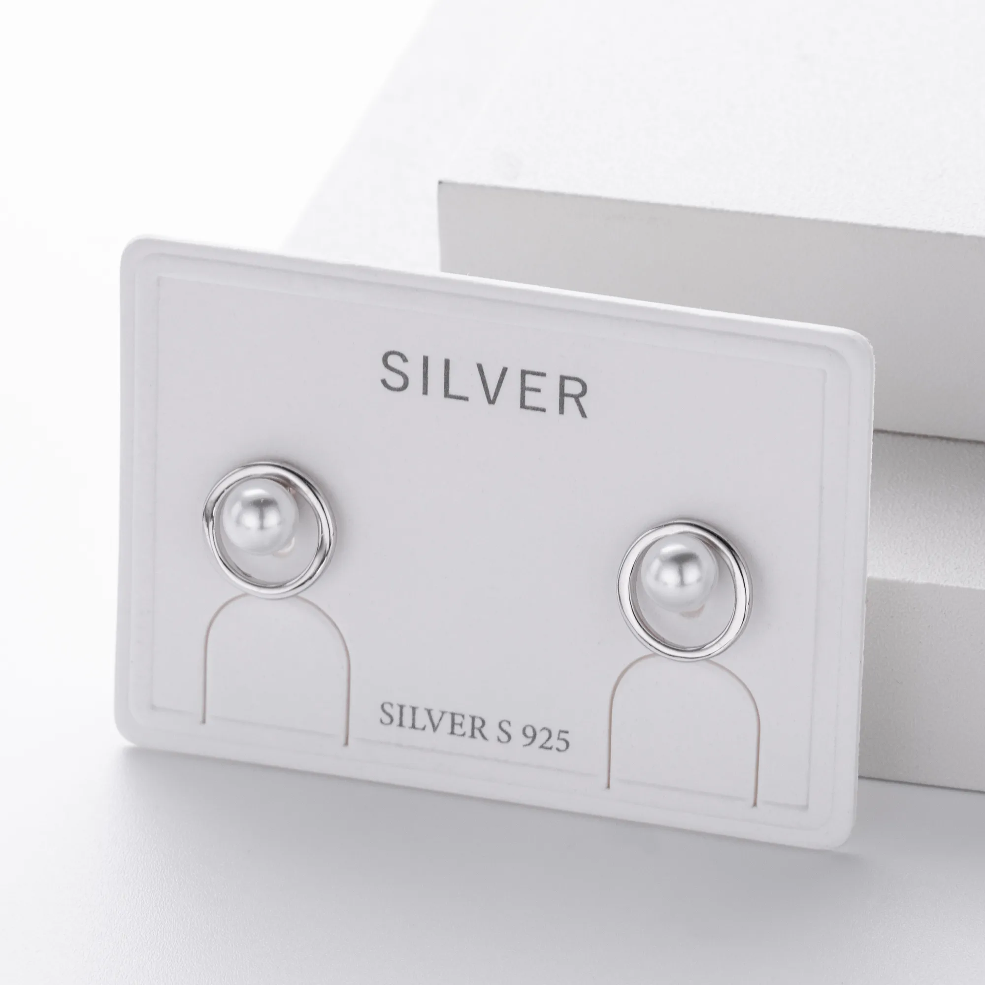 1 Pair 925 Sterling Silver Pearl 18K Gold Plated Platinum Plated Rhodium Plated Round Ear Studs display picture 8