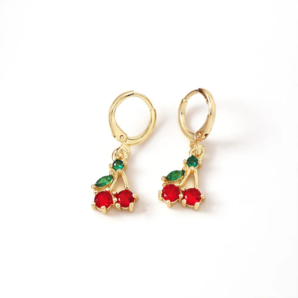 1 Paire Cerise Forme De Cœur Sucré Style Simple Le Cuivre Boucles D'oreilles display picture 4