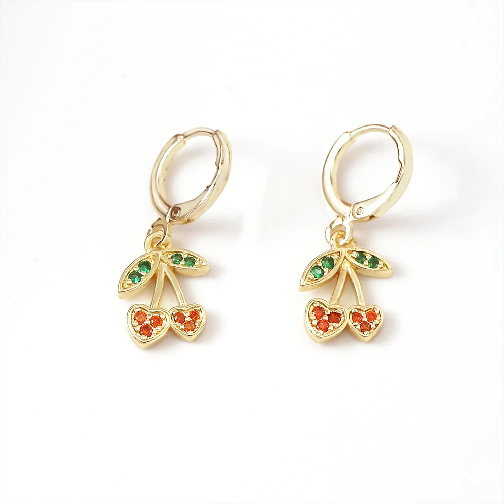 1 Paire Cerise Forme De Cœur Sucré Style Simple Le Cuivre Boucles D'oreilles display picture 3