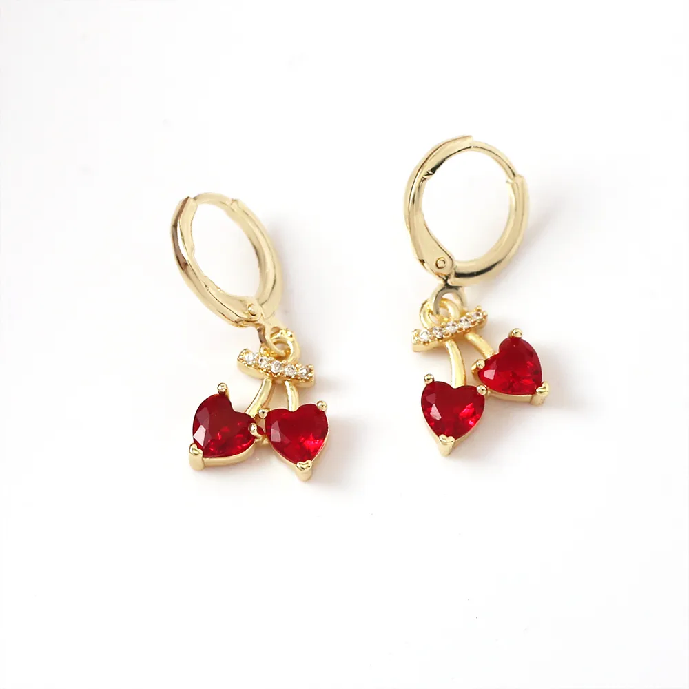 1 Paire Cerise Forme De Cœur Sucré Style Simple Le Cuivre Boucles D'oreilles display picture 10