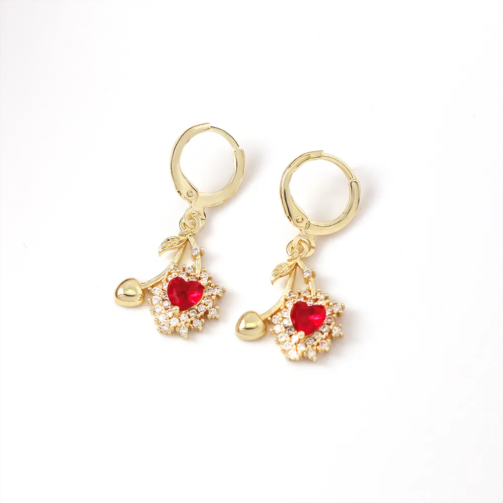 1 Paire Cerise Forme De Cœur Sucré Style Simple Le Cuivre Boucles D'oreilles display picture 11
