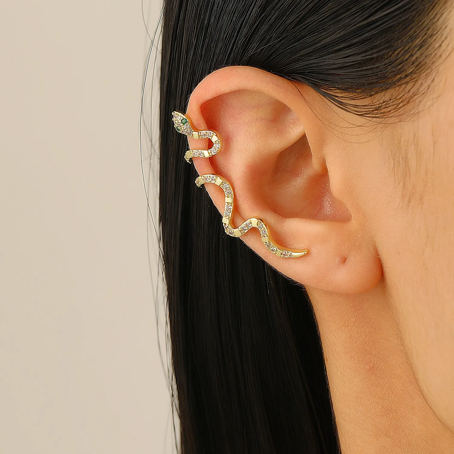 1 Piece Snake Retro Classic Style Copper Plating Ear Cuffs display picture 2