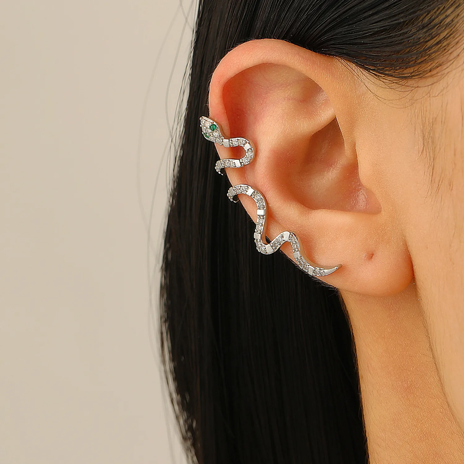1 Piece Snake Retro Classic Style Copper Plating Ear Cuffs display picture 3
