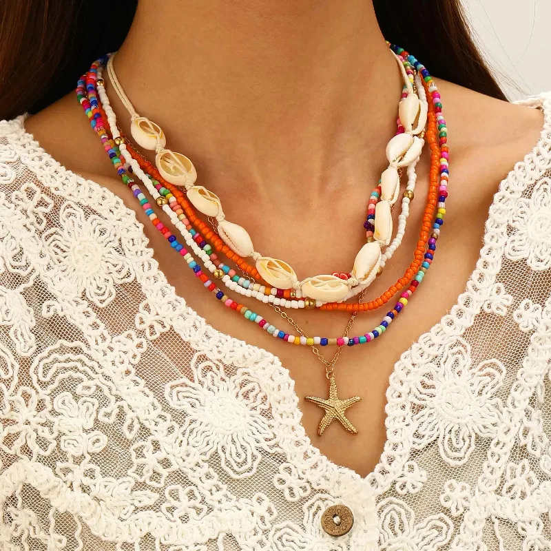 Marine Style 304 Stainless Steel Alloy Shell Starfish Conch Women's Jewelry Set display picture 9