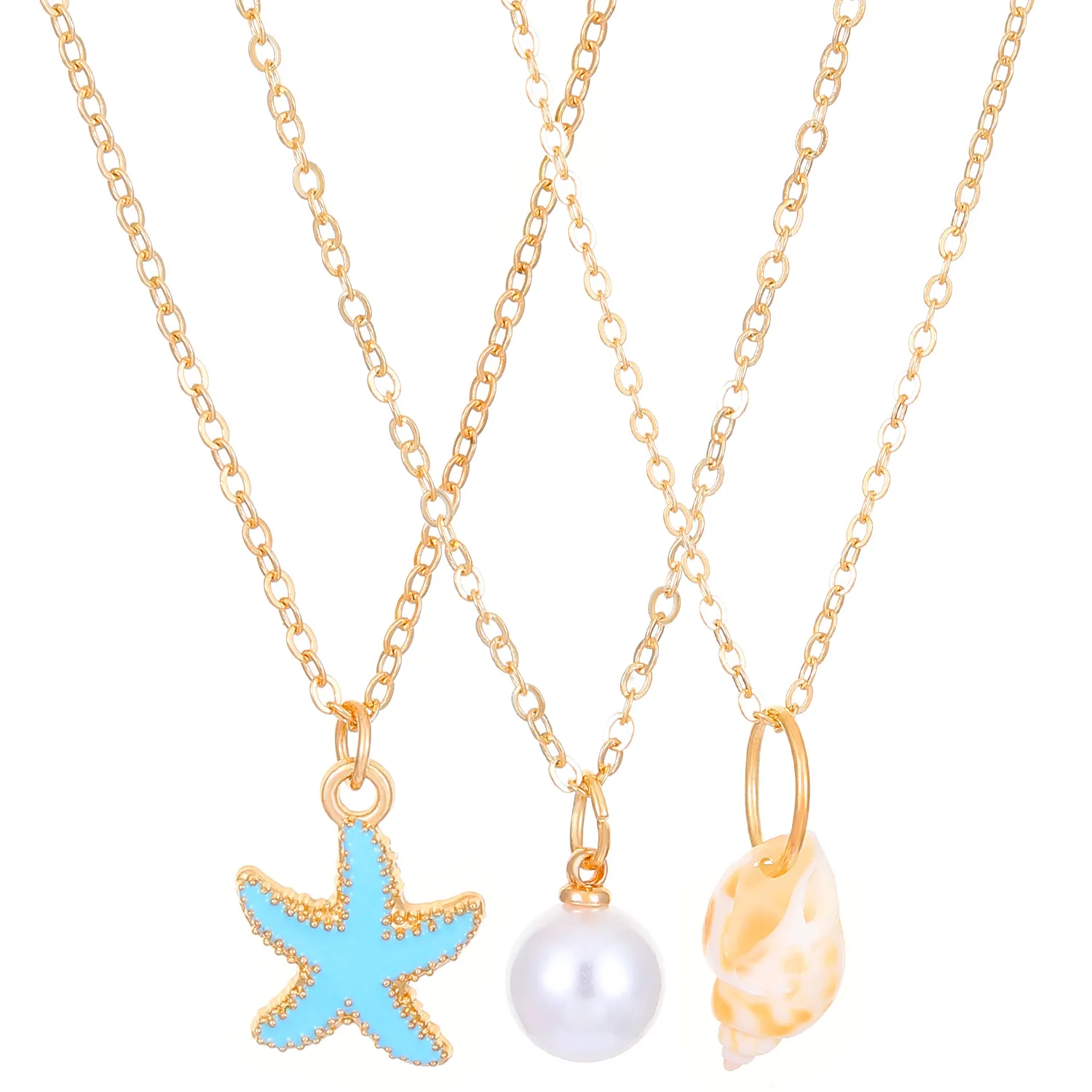 Estilo Marino Acero Inoxidable 304 Aleación Concha Estrella De Mar Concha Mujeres Conjunto De Joyas display picture 34